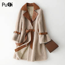 Pudi-abrigo de piel de lana auténtica para mujer, chaqueta cálida de invierno, Parka de talla grande, A19094 2024 - compra barato