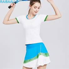 Railbaallu 2 Pieces Set Women Fitness Shirts+ Short Dresses Running Badminton Tennis Skirt Netball SportsWear 2024 - buy cheap