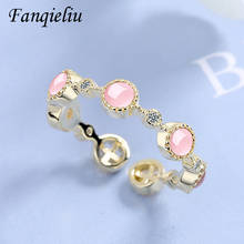 Fanqieliu розовый цвет опалового золота обручальные кольца Регулируемый 925 Серебряное кольцо для Для женщин FQL21009 2024 - купить недорого