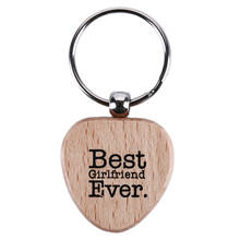 Ellenmar Simple Wooden Pendant Keychain Creative Lettering Best Girlfriend Key Ring Girl Bag Hanging Gift Key Ring Ornament 2024 - buy cheap