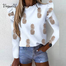 Pineapple Blouse Women'S Shirt Long Sleeve Women Ruffle Blouses Elegant Top Streetwear Office Lady Tops Spring Pullover Clothes 2024 - buy cheap