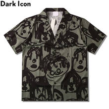 Dark Icon-camisa hawaiana con estampado de dibujos animados para hombre, Polo de moda urbana, camisas de verano 2024 - compra barato