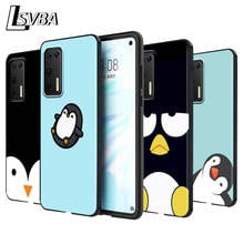 Capa de celular pinguim de silicone, capinha preta fofa para huawei p30 p20 p40 lite e pro p smart z plus 2019 p10 p9 lite 2024 - compre barato