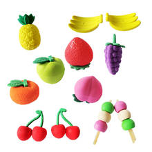 Wholesale Items 40pcs Food Eraser Cute Fruit Erasers Kawaii Stationery Cute School Supplies Kids Prizes Novelty Eraser Pencil 2024 - buy cheap