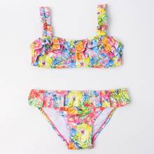 Shinning Falbala Kids Swimwear Swimsuit 2020 Flower Biquini Girls Bikini Set Children Girl Bandage Biquini Bathing Suit A254 2024 - buy cheap