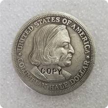 USA 1892 monedas conmemorativas de medio dólar, réplica de monedas, medallas, coleccionables 2024 - compra barato