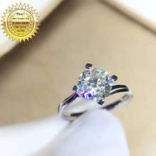 100%18K goldr ring 1ct DVVS moissanite ring Engagement&Wedding Jewellery with certificate 0016 2024 - buy cheap