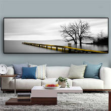 Yellow Long Bridge Scene Calm Lake Surface Canvas Paintings Landscape Cuadros Posters and Prints Wall Art Pictures Home Decor 2024 - buy cheap