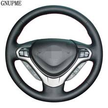 Hand-stitched Car Steering Wheel Covers DIY Soft Black Genuine Leather Car Steering Wheel Cover For Honda Spirior Old Accord 2024 - buy cheap