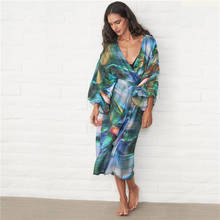 Kimono De playa estampado para mujer, vestido De talla grande, bata De playa, ropa De playa 2024 - compra barato