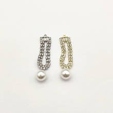 New Arrival! 47x10mm 50pcs Rhinestone/Imitation pearl Charm for Handmade Earring DIY Parts,Jewelry Accessories Findings 2024 - buy cheap