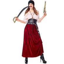 Umorden Adult Female Caribbean Pirates Costume Pirate Captain Cosplay for Women Halloween Purim Party Costumes Fancy Dress 2024 - buy cheap