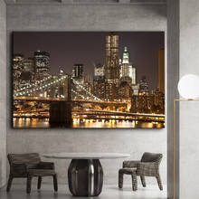 Современный Бруклинский мост, пейзаж, постеры, картины, декоративные, строительные, настенные художественные картины для гостиной, настенные художественные принты 2024 - купить недорого