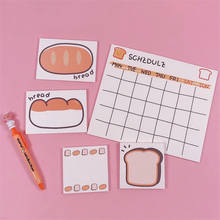 50Sheets/Pack Kawaii Korean INS Toast Bread Memo Pad N Times Sticky Notes Portable Notepad School Office Supply Stationery 2024 - buy cheap
