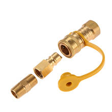 Conector rápido de Gas Natural de 3/8 pulgadas, accesorios de adaptador de propano de latón 1LP, manguera, rosca, desconexión, tanque, parrilla, 1 Juego 2024 - compra barato