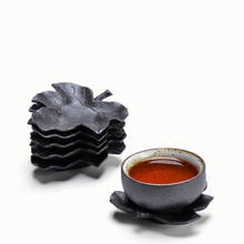 Coaster Anti-scalding Heat Insulation Tea Cup Holder Japanese Maple Leaf Shaped Ceramic Saucer Kung Fu Tea Set Accessories 2024 - buy cheap