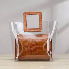 Bolso de hombro de PVC transparente para mujer, bolsa de gelatina de Color caramelo, de un solo Color 2024 - compra barato