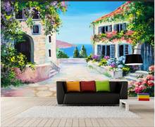 Papel tapiz 3d para decoración del hogar, mural de Foto personalizado, pintura al óleo de paisaje de ciudad italiana europea, papel tapiz para sala de estar para paredes 3 d 2024 - compra barato
