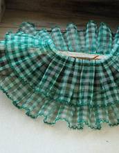 5 Yards tulle ruffles with grids, frill trim, pleated mesh trim, tutu dress fabric | Green 2024 - buy cheap