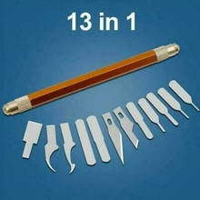 13Pcs Phone PCB Repair Blades Metal Scalpel Knife Blades Wood Carving Knife Blade with Handle Carving Stencil 2024 - buy cheap
