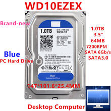 New Original HDD For WD Blue 1TB 3.5" SATA 6 Gb/s 64MB 7200RPM For Internal Hard Disk For Desktop Hard Drive For WD10EZEX 2024 - buy cheap