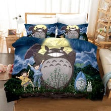 Hayao-Juego de fundas de edredón de la serie de películas de Totoro, ropa de cama con estampado de Anime en 3D, juegos de 3 piezas para dormitorio, funda de edredón con fundas de almohada 2024 - compra barato