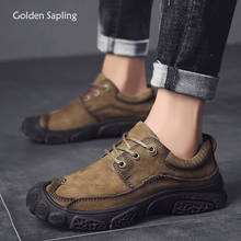 Golden Sapling-zapatos informales de cuero genuino para hombre, calzado plano Formal, Retro, a la moda, clásico, Vintage, para senderismo 2024 - compra barato