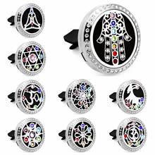 Lucky Hand Chakras 30mm Rhinestone Stainless Steel Car Vent Clip Essential Oil Aromatherapy Diffuser Locket Freshener 10Pcs Pads 2024 - buy cheap