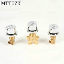 Solid Brass Chrome Finish Bathtub Hot and Cold Water Control Valve  Bath Shower Mixer Bathtub Faucet 3 Piece Set Switch Valve 2024 - buy cheap