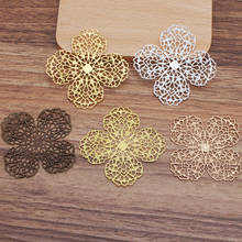 20 pcs/lot 43 mm Copper Filigree Flower Metal Connector Charms For Jewelry Making Accessories 2024 - buy cheap