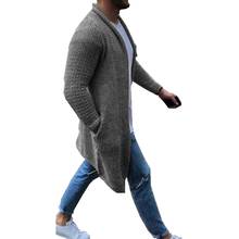 2021 Large size cardigan sweater men long sweaters mens casual fashion urban style lapel knit coat pull homme casaco masculino 2024 - buy cheap