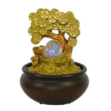 110/220V Creative Resin Gold Money Tree Water Fountain Best Feng Shui Ornaments Office Lucky Ball Home Decoration & Humidifier 2024 - buy cheap