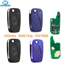 Botón 2/3 para mando a distancia Fiat 433Mhz PCF7946 Chip ID46 abatible para Fiat 500 Panda, Idea Punto Stilo Ducato negro y azul 2024 - compra barato