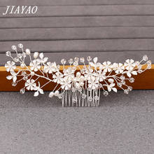 Peine de flores blancas para el cabello, accesorios para el cabello para boda, peine de perlas, diadema, joyería para el cabello, accesorios de boda, decoración 2024 - compra barato