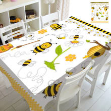 Cartoon Honey Bees Collage Tablecloths Waterproof Bees Table Cloth for Children Kids Birthday Decor Kitchen Dining Table 140x200 2024 - buy cheap
