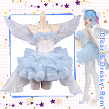 Anime Re:Life In A Different World From Zero Rem Clear Dress Cute Angel Uniform Cosplay Costume Halloween Women FreeShipping New 2024 - buy cheap