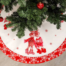 Falda de Merry Christmas árbol de 120cm de diámetro, decoración del hogar, alfombra de Navidad, delantales de Año Nuevo, alce, blanco, rojo, 2020 2024 - compra barato