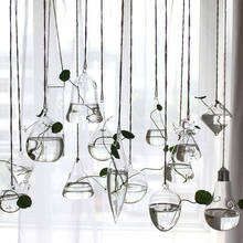 Висячая прозрачная ваза стеклянная Цветочная подставка украшение ваза шар террариум контейнер висячие растения ваза украшение для дома 2024 - купить недорого