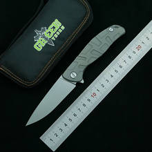 Espinho verde f95 faca dobrável k110 lâmina liga de titânio punho ao ar livre caça acampamento bolso cozinha faca de frutas ferramenta edc 2024 - compre barato