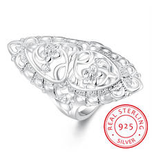 925 Sterling Silver Ring for Women Hollow Rhinestone Engagement British Style Jewelry Vintage Boho Luxury Ladies Female 2024 - buy cheap