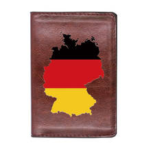 Novedad de 2021, mapa de Alemania, funda marrón para pasaporte de viaje, identificación, tarjetero 2024 - compra barato