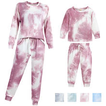 Fashion Family Matching Clothes Mom And Son Casual Sport Parent-child Outfits Boy Girl Tie-dye Printing Set Mother Daughter Suit 2024 - buy cheap