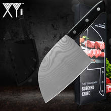 Xyj 7cr17 faca de aço inoxidável, faca de açougueiro afiada, de aço inoxidável para sobrevivência, acampamento ao ar livre, faca de açougueiro, caixa de presente e carne 2024 - compre barato
