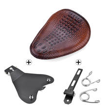 Assento solo retrô de crocodilo, placa de assento, primavera, suporte de sela para harley sportster honda yamaha bobber, chopper, personalizado 2024 - compre barato