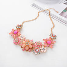 Exaggerated Flower Noble Necklace For Women Jewelry Atmospheric Luxury Necklaces & Pendants White Pink Red Flowers Necklace J121 2024 - buy cheap