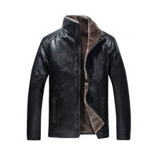 2020 new fashion men's thick leather jacket warm fleece winter fashion coat 2024 - buy cheap