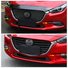 Cubierta tipo CEJA para faro antiniebla delantero de coche, accesorios de estilismo para Mazda 3 2017 2018 ABS rojo/con apariencia de fibra de carbono 2024 - compra barato