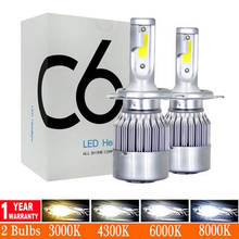 2 pçs super brilhante h4 led h7 h11 h1 h3 cob chip auto farol do carro 72w 8000lm alta baixa feixe tudo em um automóvel nevoeiro lâmpada 2024 - compre barato