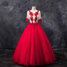 Elegant O-neck Plus Size Quinceanera Dress Fashion Half Sleeve Formal Ball Gown Luxury Appliques Party Prom Quinceanera Dresses 2024 - buy cheap