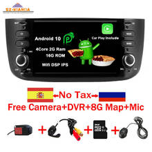 Reproductor Multimedia con GPS para coche, Radio con Android 10, 1DIN, DVD, estéreo, Bluetooth, SD, para Fiat/Linea/Punto evo 2012-2015 2024 - compra barato